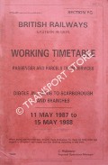 Working Timetable of Passenger and Parcels Train Services - Section YG - Diggle Jn., Leeds to Scarborough and branches - 11 May 1987 to 15 May 1988 by British Railways Eastern Region